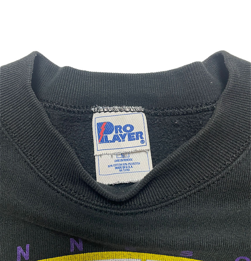 Close-up of a Pro Player label on a dark-colored garment with a white background.