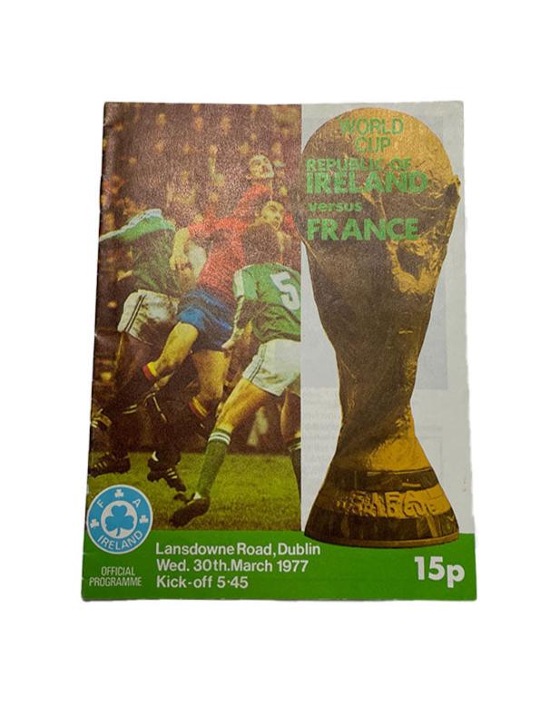 Ireland vs France 1977 World Cup Qualifier Programme #329