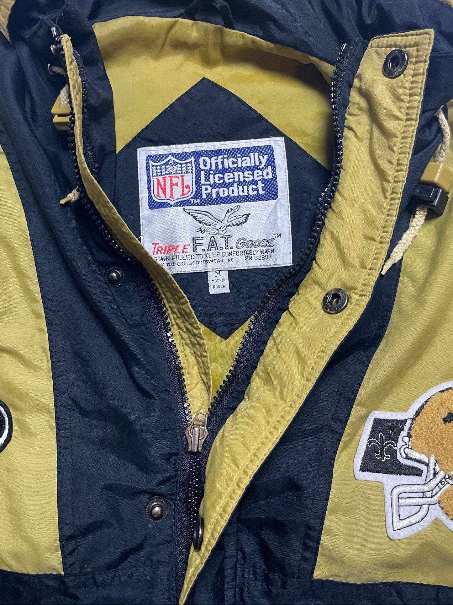 New Orleans Saints 1990's Triple Fat Goose Jacket (Medium) #647